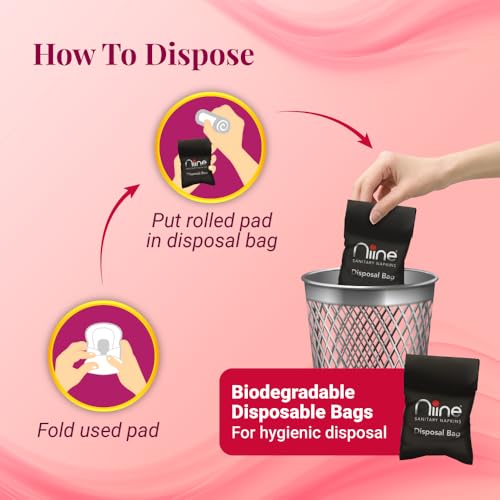 Image 7 of Niine Naturally Soft Ultra Thin XL+ Sanitary Napkins |320mm Long|Cottony Soft Control Rashes|Long Lasting protection |Suitable for Heavy Flow with Free Biodegradable Disposal Bags (Pack of 1) 30 Pads