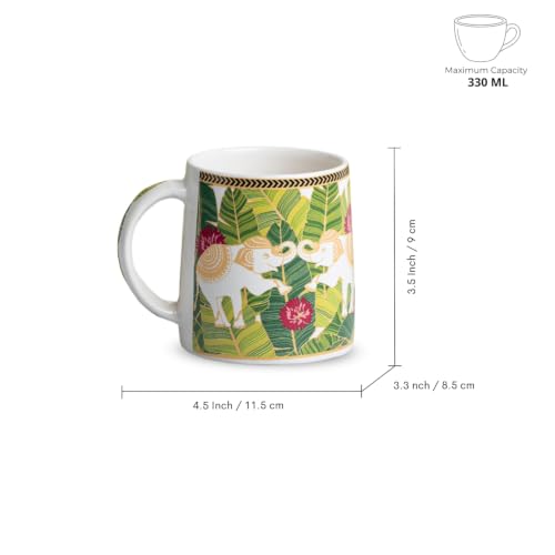 Image 7 of ExclusiveLane Gaj Bagh Decal Ceramic Coffee Mugs Set of 2 330 ml