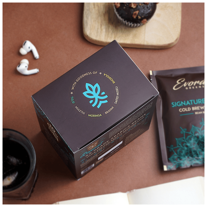 Image 4 of Evora Greens Cold Brew Coffee Bean Bag (50gm Each) Signature Blend