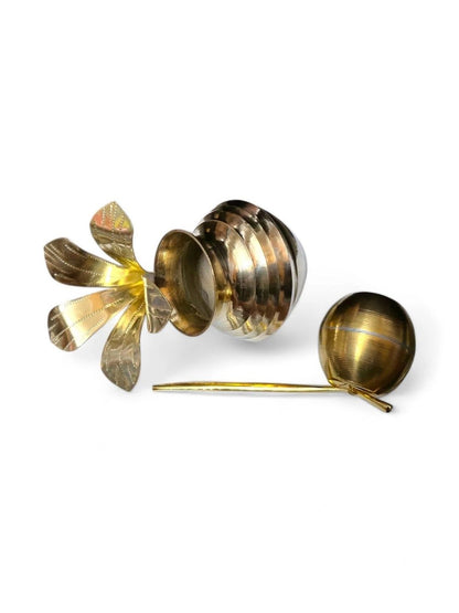 Image 3 of HATEKHORI 3 Pieces Brass Mangal Kalash Set