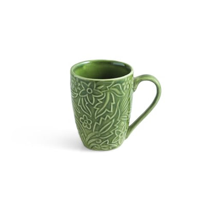 Image 3 of ExclusiveLane Green Flora Ceramic Coffee Mugs Set of 6 290 ml
