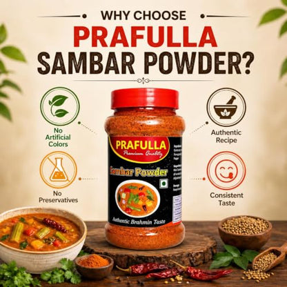 Image 2 of PRAFULLA Sambar Powder, Pack of 2, 250g each
