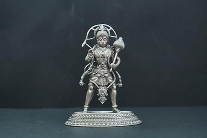 Image 2 of Dista Silvers Antique Ashirwad Hanuman Standing with Mala 100.01G
