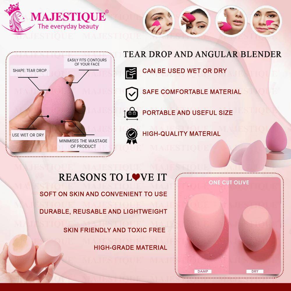 Image 4 of Majestique Foundation Tools Set, Makeup Sponge & Beauty Blender Set