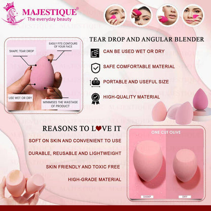 Image 4 of Majestique Foundation Tools Set, Makeup Sponge & Beauty Blender Set