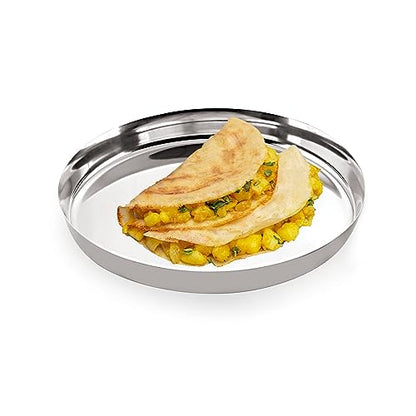 Image 7 of HAZEL Stainless Steel Plates Set 28 cm Pack of 4