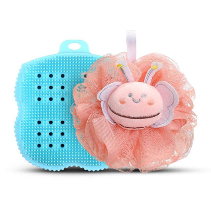 Image 8 of Majestique Loofah And Body Scrubber Combo For Babies And Kids, Soft Silicone Brush - 2Pc/Multicolour