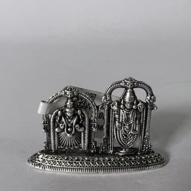 Image 1 of Default Title for the product Dista Silvers Balaji and Padmavathi Antique Idol 7.05g