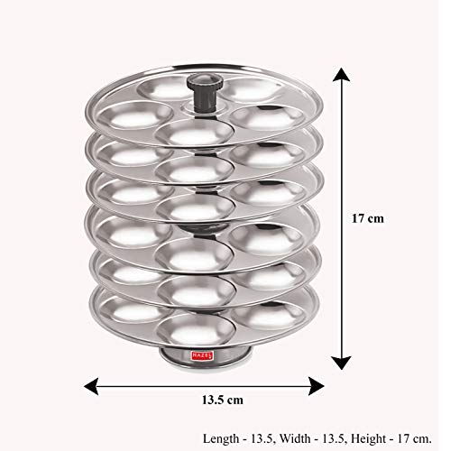 Image 2 of HAZEL Stainless Steel Medium Idli Plate with Stand, 6-Rack Plates, 30 Idlis