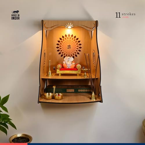 Image 4 of 11 Strokes Divya Wooden Pooja Mandir for Home Big Size