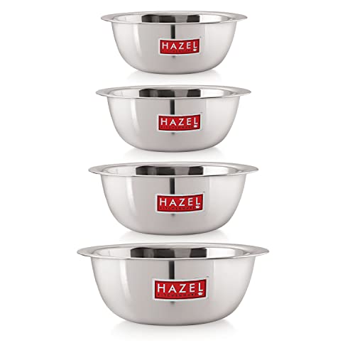 Image 13 of 4 / 350 , 550 , 770 , 1100 ML for the product HAZEL Stainless Steel Mixing Bowl