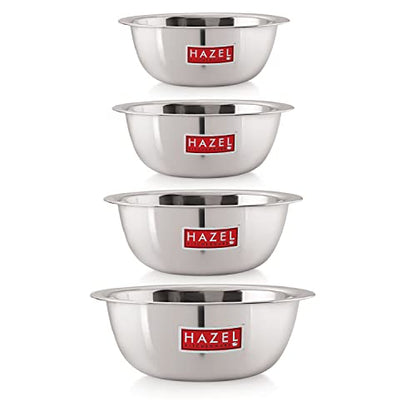 Image 13 of 4 / 350 , 550 , 770 , 1100 ML for the product HAZEL Stainless Steel Mixing Bowl