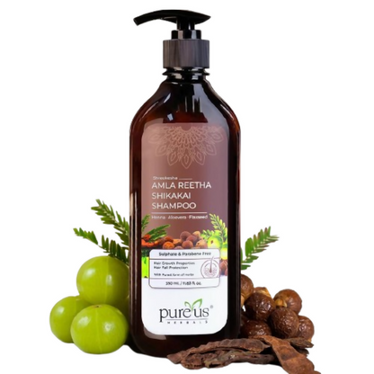 Image 1 of 350 ml / Pack of 1 for the product Pureus Herbals Shreekesha Amla Reetha Shikakai Shampoo