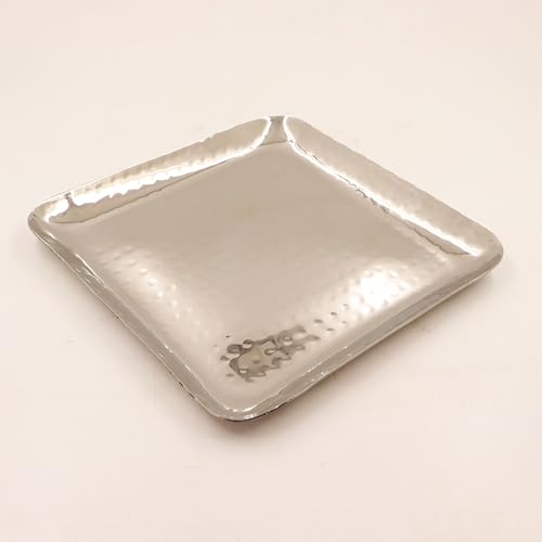Image 3 of 8.3 x 8.3 x 0.8 Inch for the product Spillbox Stainless Steel Serving Tray