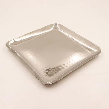 Image 3 of 8.3 x 8.3 x 0.8 Inch for the product Spillbox Stainless Steel Serving Tray