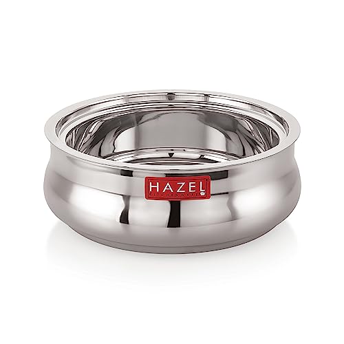 Image 8 of HAZEL Stainless Steel Roti Casserole with Glass Lid 2500 ml