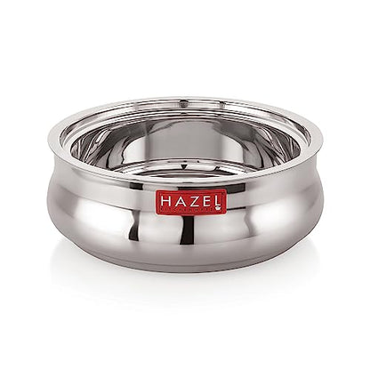 Image 8 of HAZEL Stainless Steel Roti Casserole with Glass Lid 2500 ml