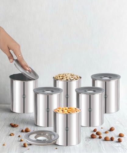 Image 4 of 500gms- 6 for the product MARU Steel Airtight Storage Containers for Kitchen