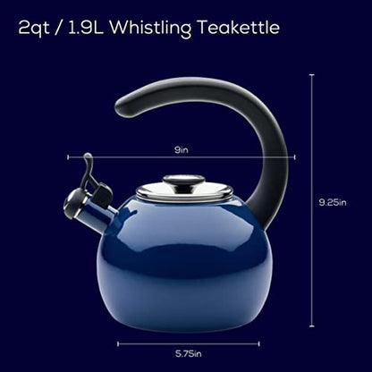 Image 7 of Circulon Enamel On Steel Whistling Tea Kettle