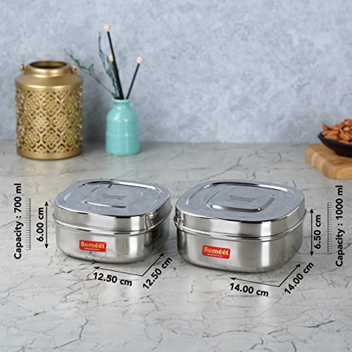 Image 12 of Sumeet Stainless Steel Square Storage Containers