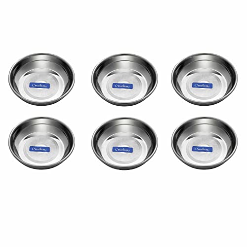 Image 1 of Default Title for the product neelam Stainless Steel 5.5 22G Diamond Halwa Plate, 11 cm, Silver, Set of 6