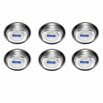 Image 1 of Default Title for the product neelam Stainless Steel 5.5 22G Diamond Halwa Plate, 11 cm, Silver, Set of 6