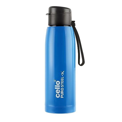 Image 1 of Blue / 630 ml for the product Cello Puro Steel-X Cooper 600 Water Bottle