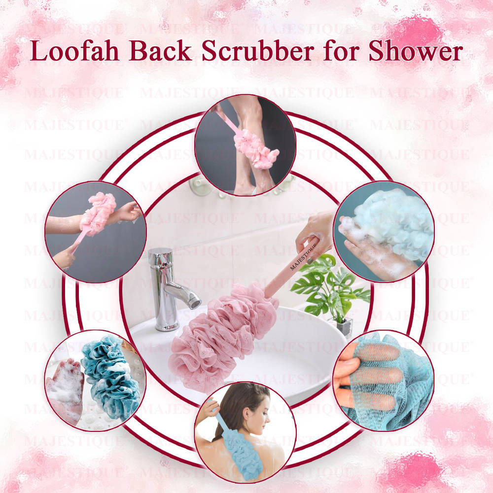 Image 7 of Majestique Long Handle Bath Loofah (Colour May Vary)