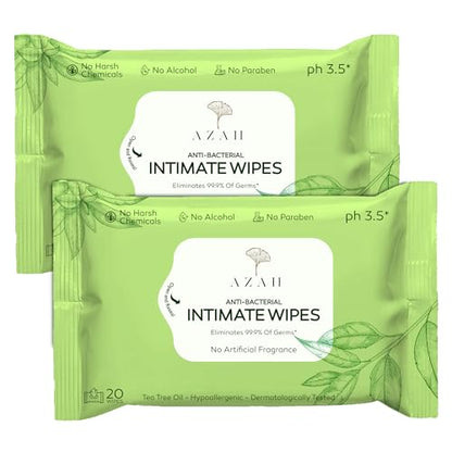Image 1 of Default Title for the product AZAH Intimate Wipes for Women Pack of 2 (20 Each Pack)
