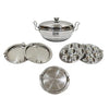 Image 1 of Default Title for the product EVERMONT Stainless Steel Idli maker Induction Bas Idli Cooker/Momo Maker/Multi Kadai/Steamer Set|Large Plates 2 Idli|2 Dhokla|1 Steamer|28cm - 4 Ltr, 3.0Kg | 3-Layer Thick Bottom | Gas & Induction Friendly