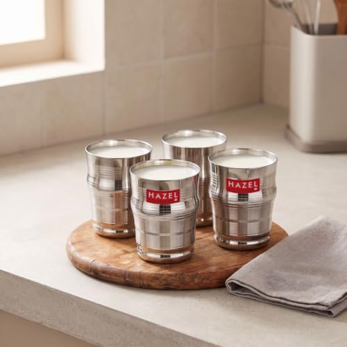 Image 7 of Set of 4 / Popcorn Kid's Glass, 200 ML for the product HAZEL Stainless Steel Glasses