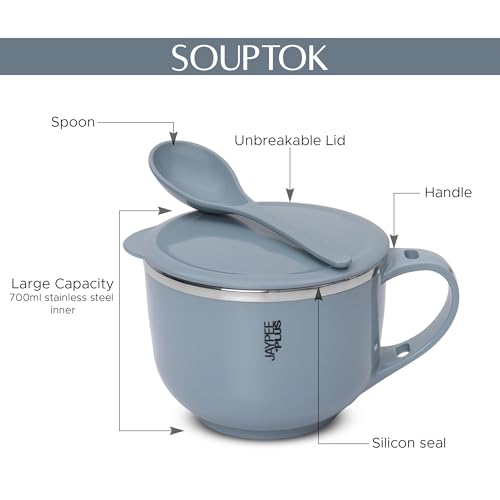 Image 7 of Jaypee Plus Stainless Steel Soup Bowl with Lid & Spoon Holder