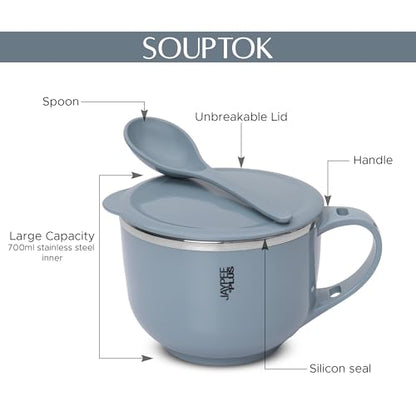 Image 7 of Jaypee Plus Stainless Steel Soup Bowl with Lid & Spoon Holder