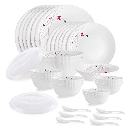 Image 1 of Lush Fiesta for the product Cello Opalware Dazzle Series Lush Fiesta 35 Piece Dinner Set
