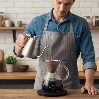 Image 5 of Supvox Manual Pour Over Coffee Dripper 400ml Reusable SUS Filter Glass Pot