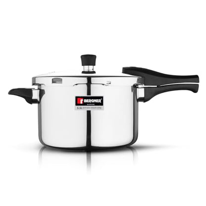 Image 1 of 5.5 Litres for the product BERGNER Argent Elements Triply Stainless Steel Pressure Cooker