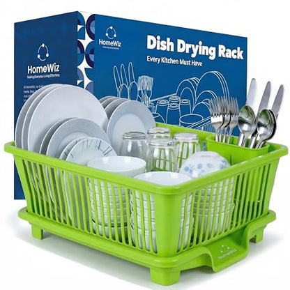 Image 1 of Green for the product HomeWiz Plastic Dish Drying Rack 43x30x20 cm