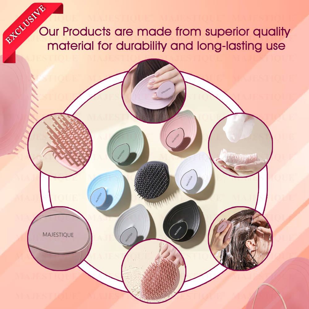 Image 6 of Majestique Leaf Shape Scalp Massager Hair Brush