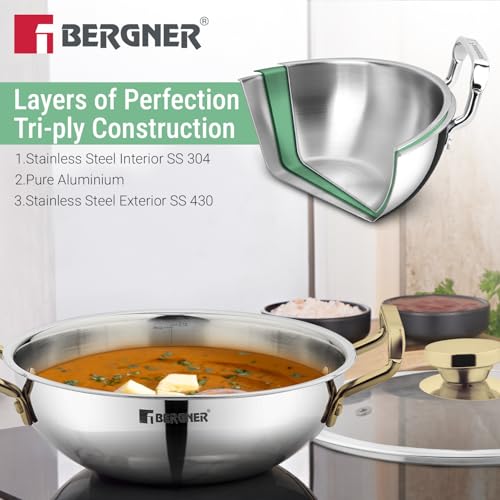 Image 3 of BERGNER TriPro Triply Stainless Steel Cookware Set 7 Pcs