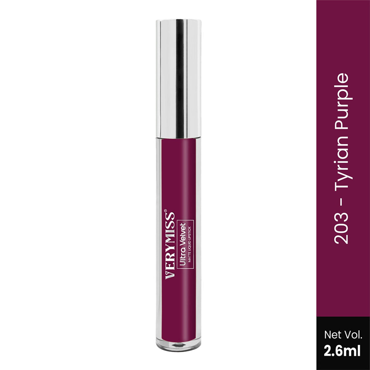 Image 1 of 2.6 ml for the product VERYMISS Ultra Velvet Matte Liquid Lipstick - 203 Tyrian Purple