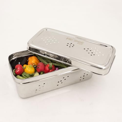 Image 1 of Default Title for the product Spillbox Stainless Steel Fridge Box with Holes 18.5cm x 8.5cm