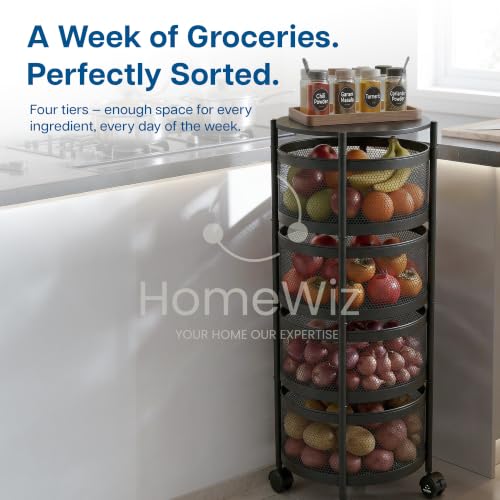 Image 6 of HomeWiz Round Kitchen Rack 4-Layer