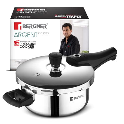Image 1 of Default Title for the product BERGNER Argent Elements Triply Stainless Steel 3.5 L Outer Lid Pressure Pan