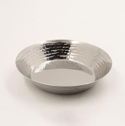 Image 2 of Large for the product Spillbox Stainless Steel Hammered Parat Plate Set Small