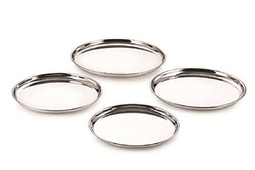 Image 2 of neelam Stainless Steel Buffet Plate 25 cm Set of 4