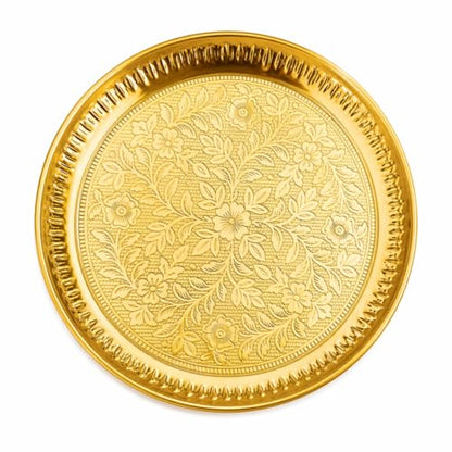 Image 1 of Default Title for the product The Spiritual Living Brass Aarti Thali For Puja, 8 Inch