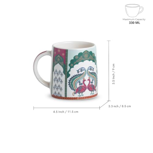 Image 7 of ExclusiveLane Folk Heritage Decal Ceramic Coffee Mugs Set of 2 330 ml