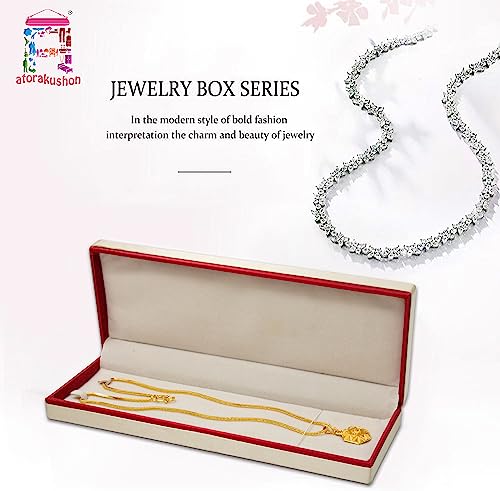 Image 6 of atorakushon Satin Long Chain Box Jewellery Organizer Locker Box Maroon 1 Pieces