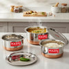 Image 1 of Copper / 1 Litres for the product HAZEL Stainless Steel Patila Set with Lid