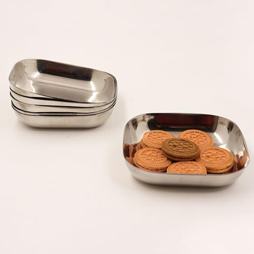Image 16 of Medium-6 for the product Spillbox Stainless Steel Halwa Plates